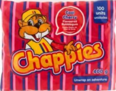Chappies Bubblegum Cool Cherry 400g (100 per bag)