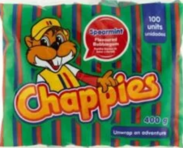 Chappies Bubblegum Spearmint 400g (100 per bag)