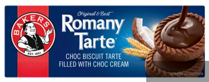 Bakers Romany Tarte Chocolate Cream Filled Biscuits 150g