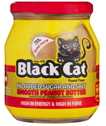 Black Cat No Added Sugar & Salt Smooth Peanut Butter 400g (plastic tub)