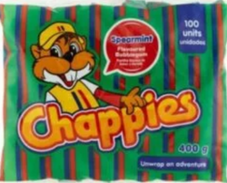 Chappies Bubblegum Spearmint 400g (100 per bag)