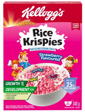 Kellogg's Rice Crispies Strawberry Flavour 340g