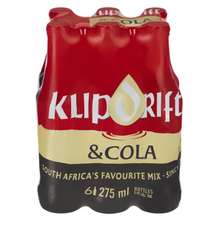 Klipdrift & Cola Bottles (6 x 275ml)