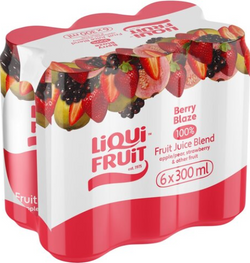 Liqui-Fruit Berry Blaze 100% Fruit Juice Blend 300ml - Six Pack