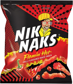 NikNaks Flamin Hot Chilli Flavoured Maize Snack 135g