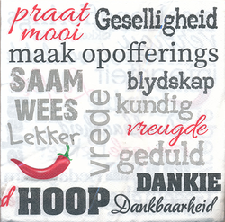 Positive Vibe Afrikaans - 20 tissue napkin pack
