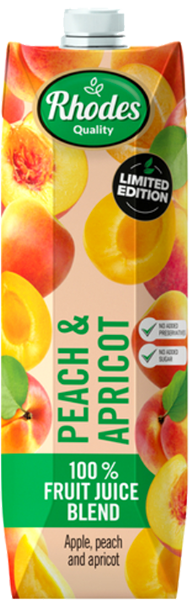 Rhodes 100% Fruit Juice Blend - Peach & Apricot 1L