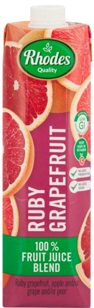 Rhodes 100% Fruit Juice Blend - Ruby Grapefruit 1L