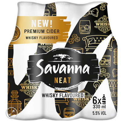 Savanna Neat Whiskey Flavoured Cider - Six Pack ( 6 x 330ml)