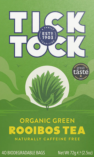 Tick Tock Organic Green Rooibos Tea 40 Bags