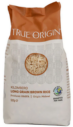 True Origin Kilombero Long Grain Brown Rice 500g