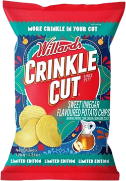 Willards Crinkle Cut Sweet Vinegar  Chips 120g