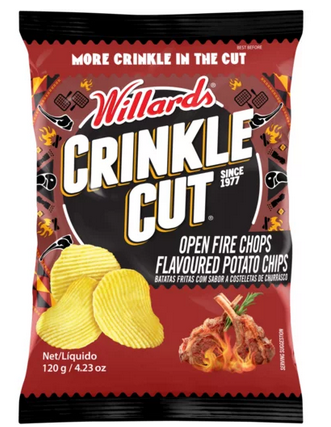 Willards Crinkle Cut Open Fire Chops Chips 120g