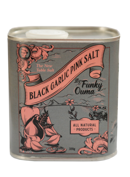 Funky Ouma Black Garlic Salt Tin 320g